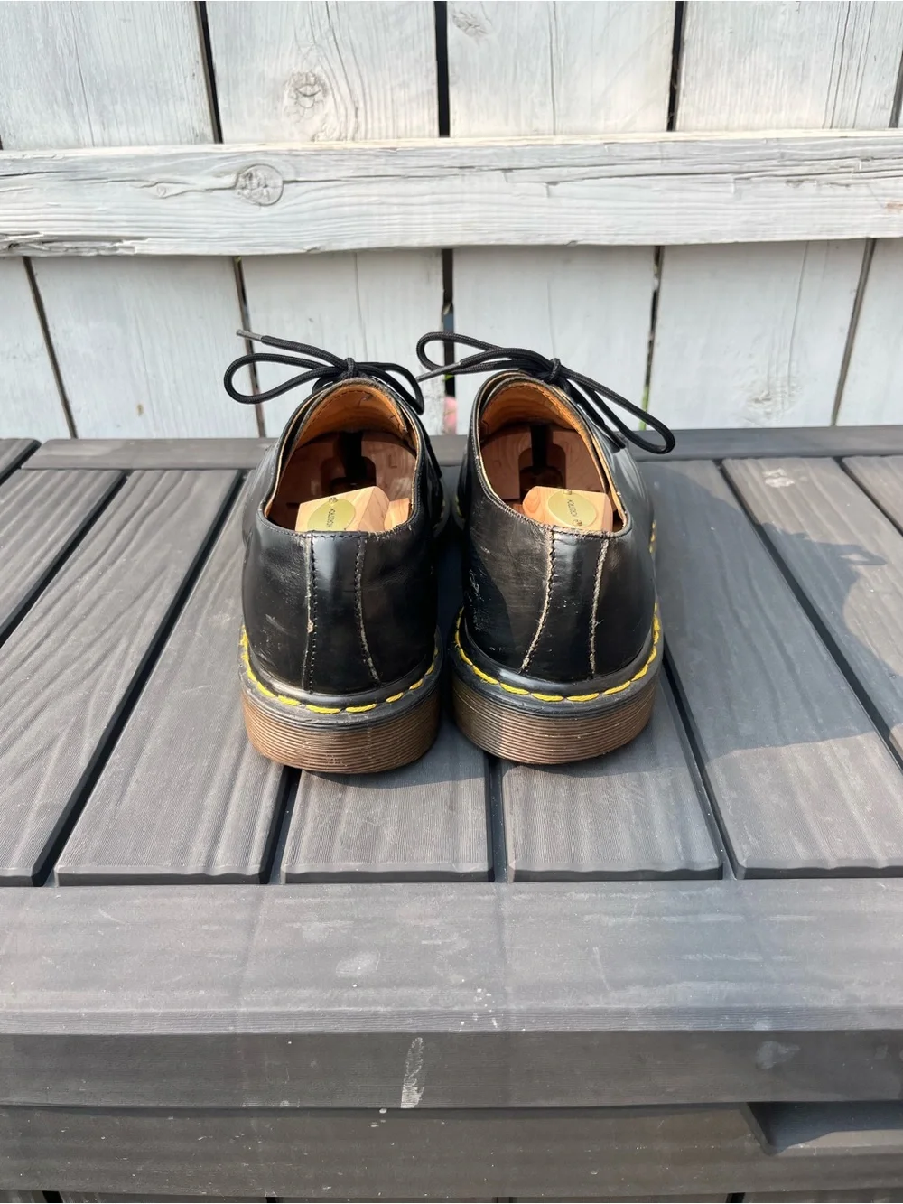 Vintage 90s Dr. Doc Martens 1461 Black Leather Oxford Made in England Size 10